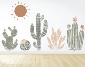 Cactus Wall Decals / Cactus Wall Decor / Boho Wall Art / Cactus Wall Art / Removable Wall Decals