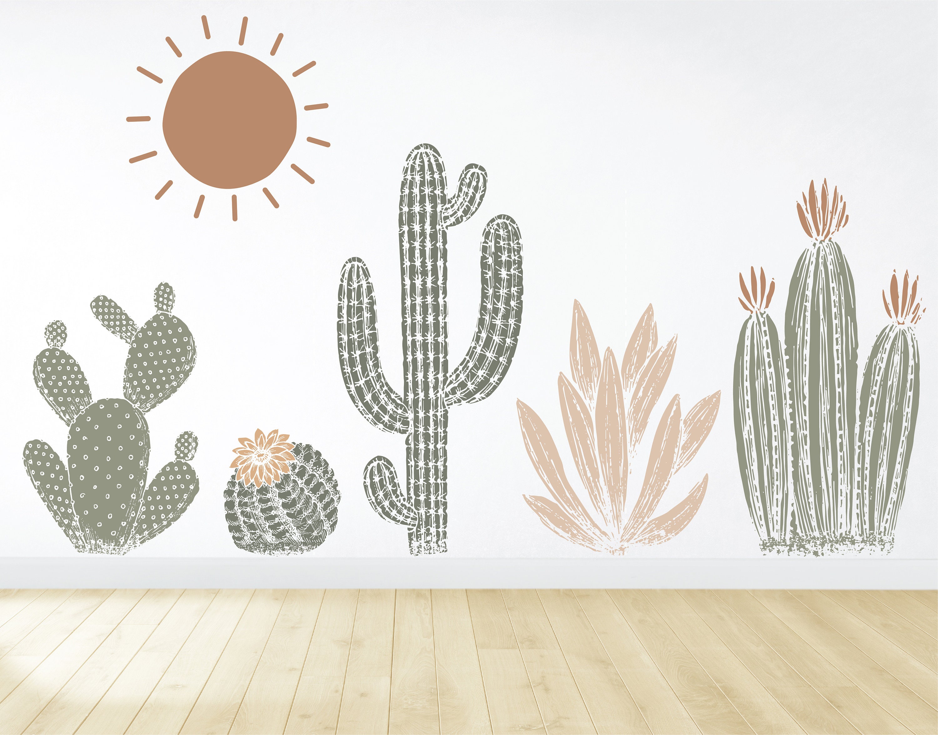 Cactus Wall Decals / Cactus Wall Decor / Boho Wall Art /