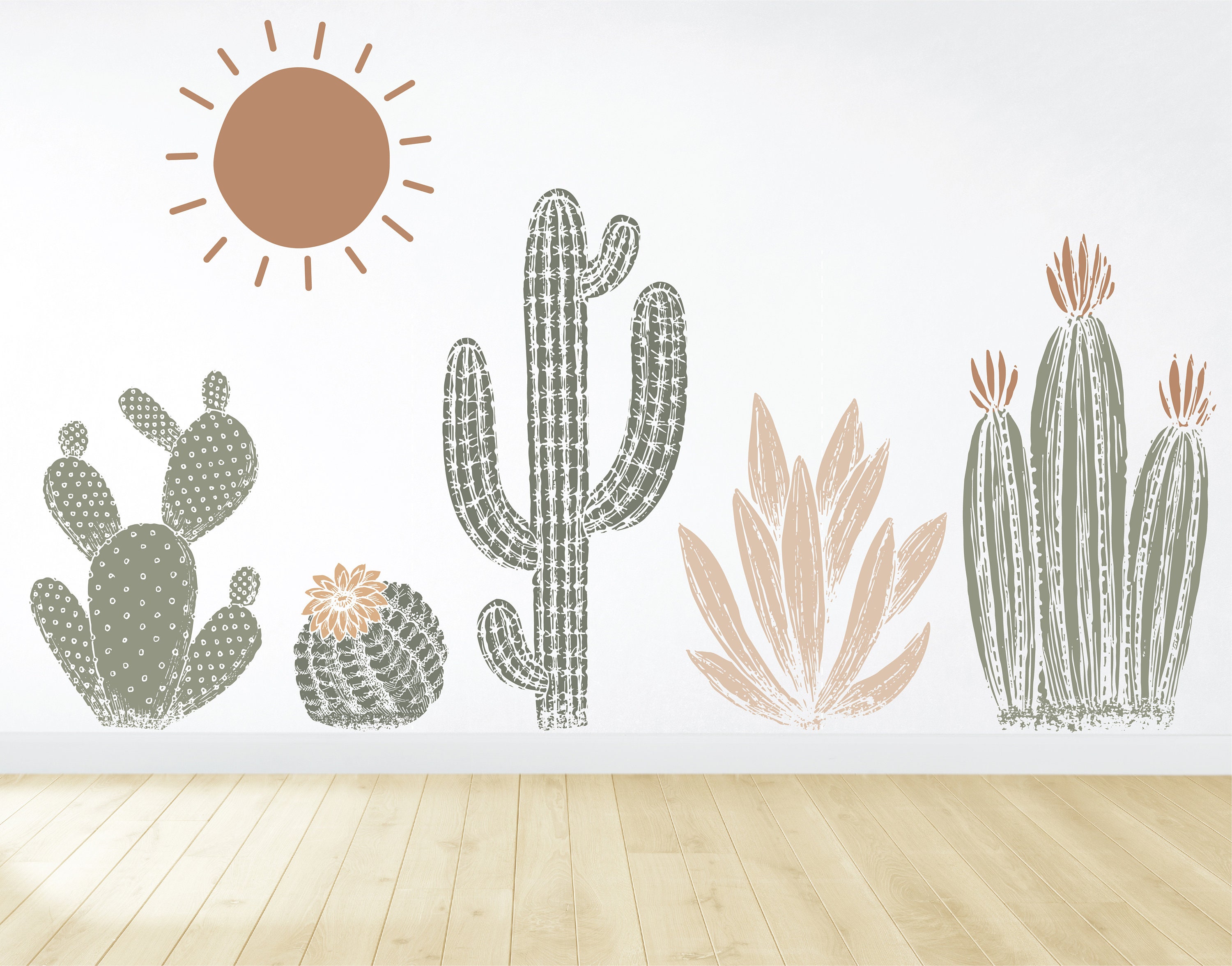 Ralistic sober cactus plant decal