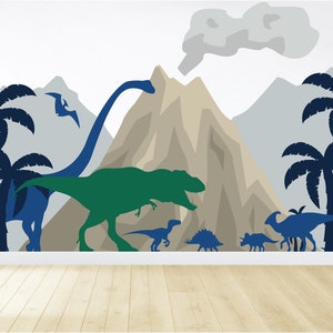 Large Dinosaur Mural / Dinosaur Wall Decal / Peel and Stick Dinosaurs / Wall Mural
