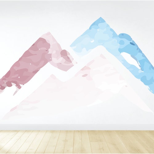 Removable Mountain Wall Decal / Mountain Wall Mural / Peel and Etsy