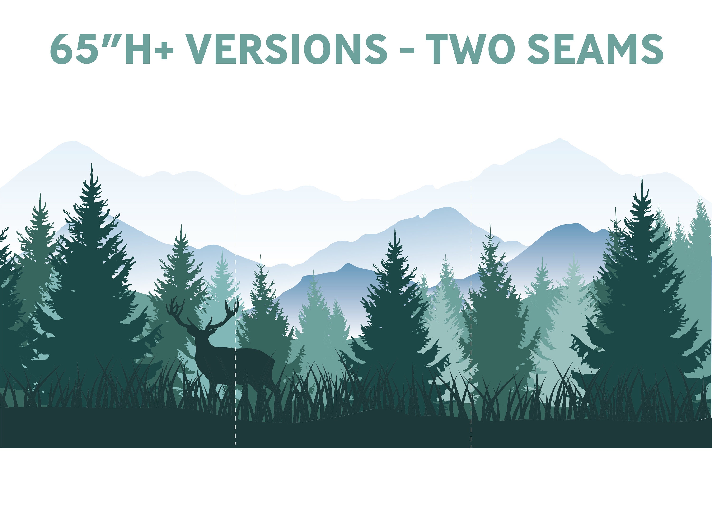 Removable Mountain Wall Decal / Mountain Wall Mural / Woodland Etsy