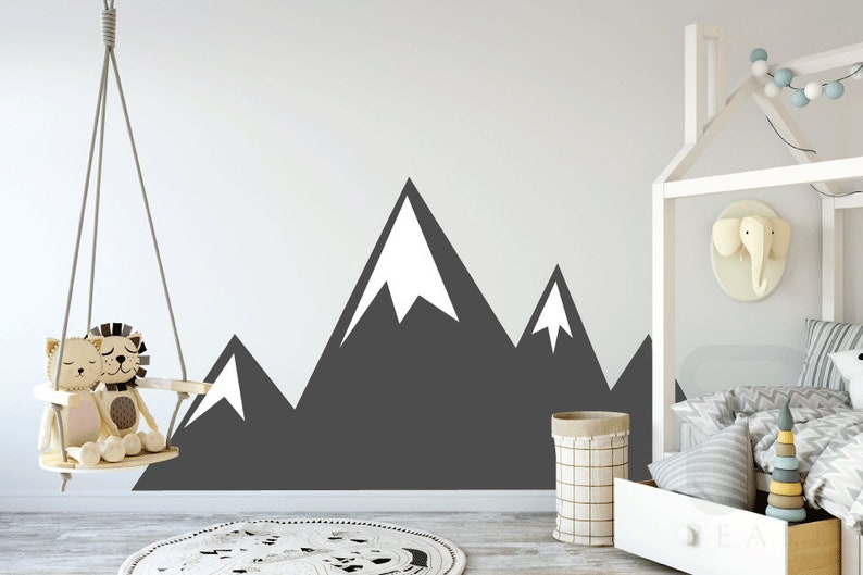 mountains wall decal / mountain range / sticker / kids decal | etsy