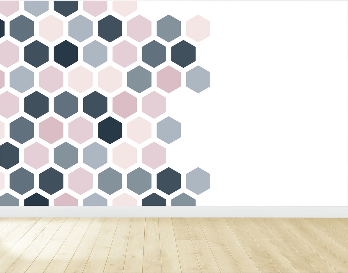 Hexagon Wall Decals / Decals / Wall Decor / Modern Etsy