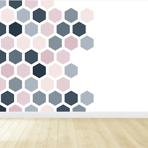 Calcomanías de pared hexagonal / Calcomanías de panal / Decoración de pared / Calcomanía moderna de pared hexagonal / Calcomanía de vinilo hexagonal / Pegatina de panal de abeja
