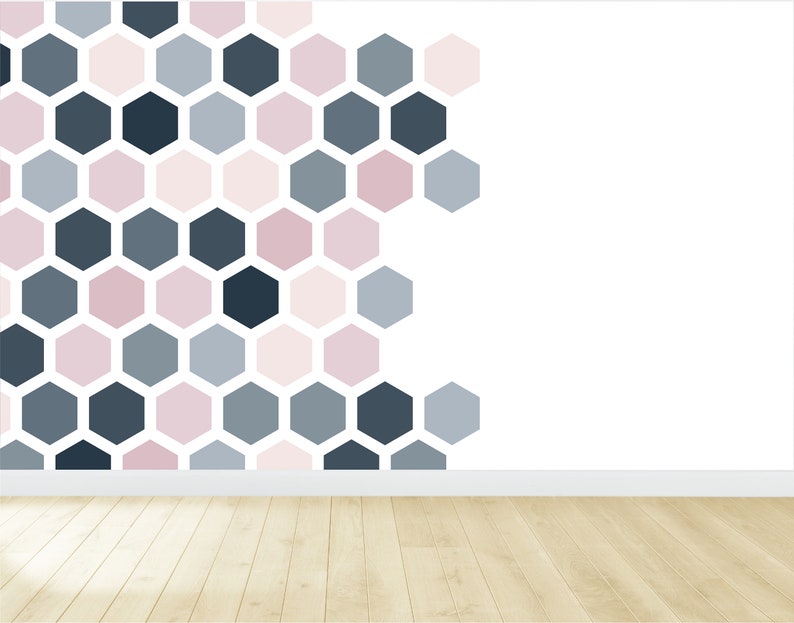 Hexagon Wall Decals / Decals / Wall Decor / Modern Etsy