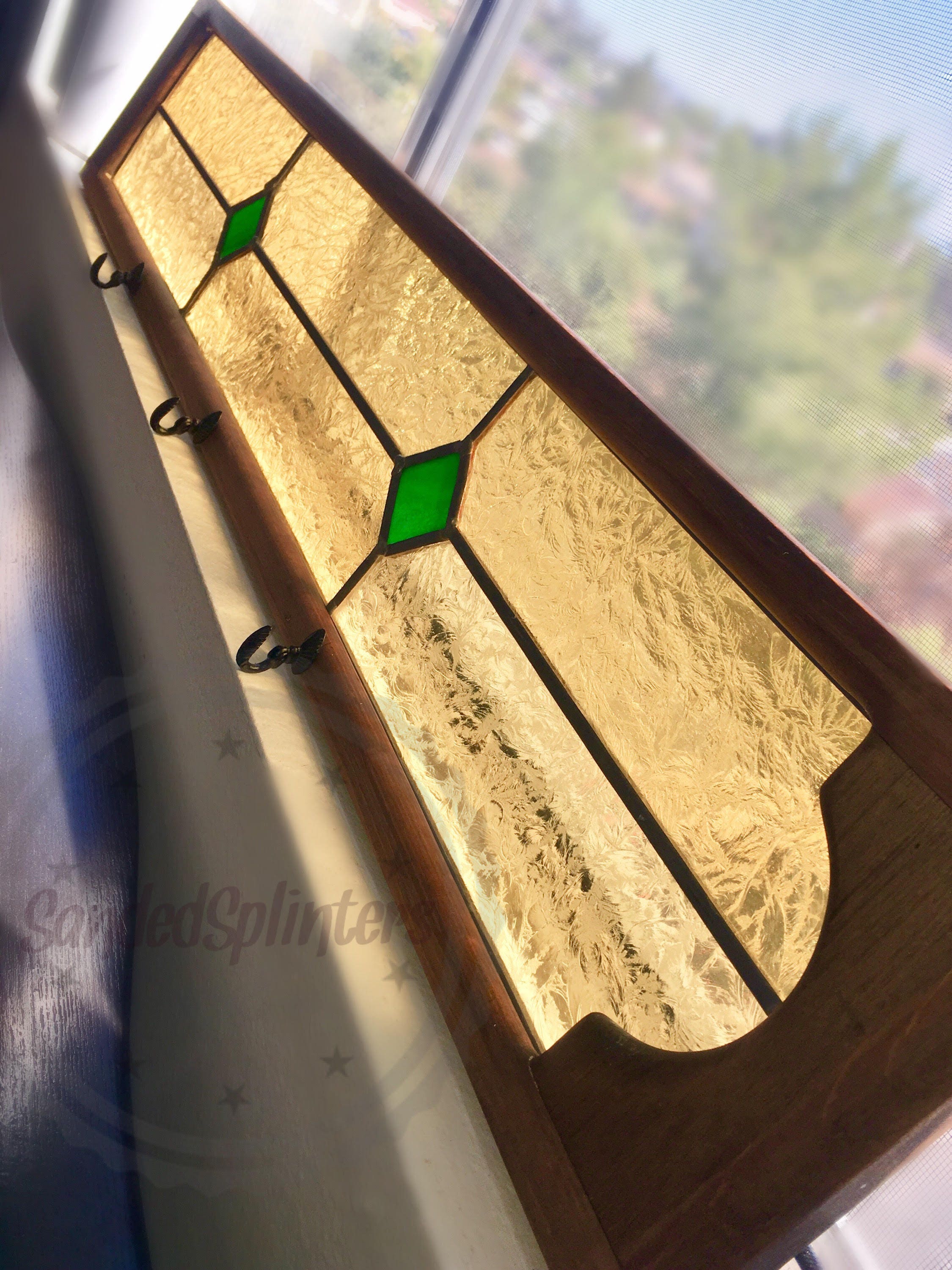 stained glass key hooks key holder wall decor stained Etsy