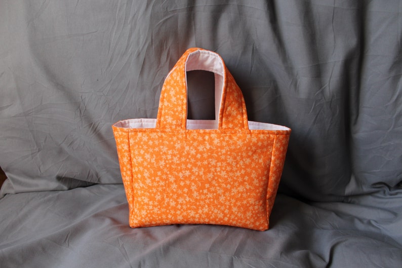 Adult Purse Toddler Purse Mini Tote Knitters Project Bag Kid Purse Small Knitter/'s Tote Crochet Project Tote Orange Bag Small Tote