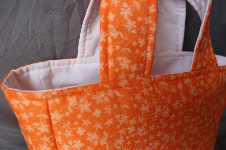 Adult Purse Toddler Purse Mini Tote Knitters Project Bag Kid Purse Small Knitter/'s Tote Crochet Project Tote Orange Bag Small Tote