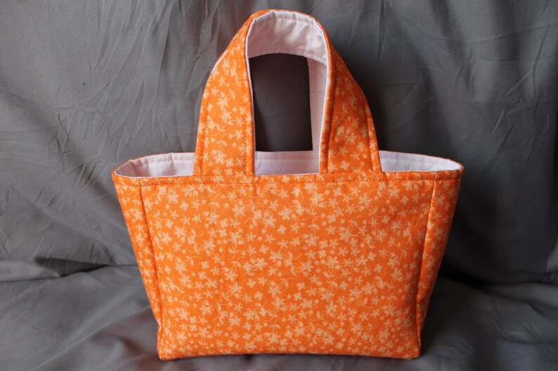 Adult Purse Toddler Purse Mini Tote Knitters Project Bag Kid Purse Small Knitter/'s Tote Crochet Project Tote Orange Bag Small Tote