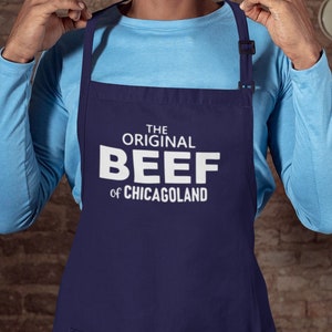 The Original Beef of Chicagoland Apron, Merch Fun Gifts, Funny Aprons, TV Show Apron Full-Length Apron with Pockets