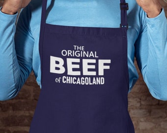 The Original Beef of Chicagoland Apron, Merch Fun Gifts, Funny Aprons, TV Show Apron Full-Length Apron with Pockets