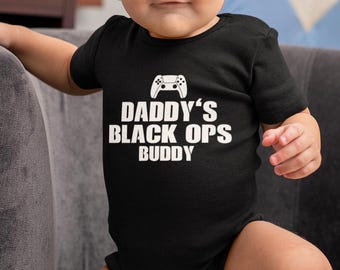 Daddy’s Black Ops Buddy Baby Onesie® – Funny Gamer Baby Bodysuit – Dad and Baby Matching Gaming Outfit – Gamer Dad Gift