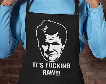Funny BBQ Full-Length Apron with Pockets It&#39;s Raw