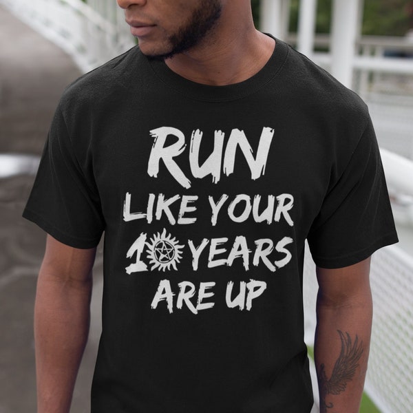 Run Like Your 10 Years are up Unisex T-Shirt - Black New