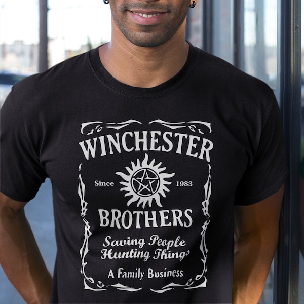 Winchester Brothers Whiskey Style Unisex T-Shirt - New Black