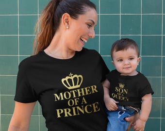 Moeder van een prins Zoon van een koningin Bijpassende moeder en zoon T-shirts cadeau Moederdagcadeau moeder eerste moederdag shirt