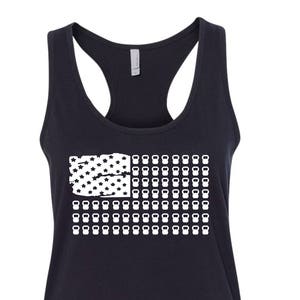 USA Cross Training Fit Kettlebell Flag Women's Ideal Racerback Tank Top