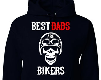 Najlepsi ojcowie to motocykliści Zabawny prezent motocyklowy dla taty Bluza z kapturem unisex - czarna Nowość