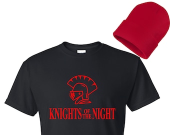 Knights Of The Night Funny Halloween Costume Unisex T-Shirt Plus Red Beanie