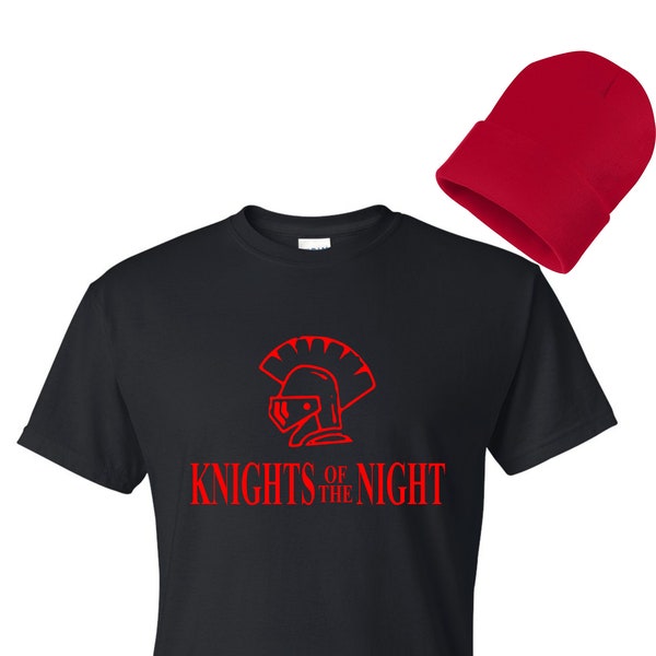 Knights Of The Night Funny Halloween Costume Unisex T-Shirt Plus Red Beanie