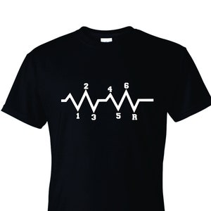 Heartbeat T-Shirt 6 Speeds Gear Shift Manual Transmission