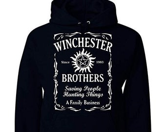 Winchester Brothers Whiskey Style Unisex Hooded Sweatshirt - Nieuw Zwart