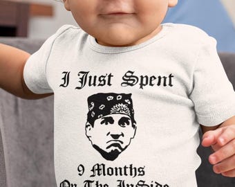 The Office Bodysuit I just spent 9 months on the inside BABY Baby Bodysuit, Baby Shirt, Cute Baby Shirt, Newborn baby gift, baby shower gift