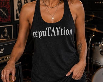 Regata feminina RepuTAYtion Triblend Racerback preta
