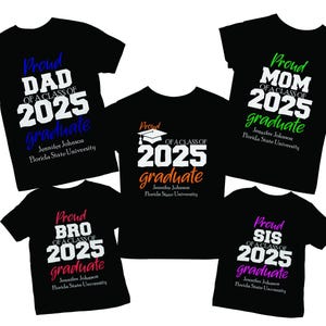 Proud Of A Class Of 2025 Graduate Shirt,Custom Proud Family Shirt,Class of 2025 Family Graduation Shirts, Custom Family Graduation Shirts