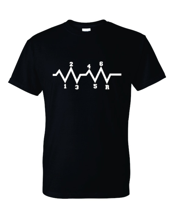 6 Speeds Gear Shift Manual Transmission Heartbeat T-Shirt 6 Speeds Gear Shift Manual Transmission Heartbeat T-Shirt