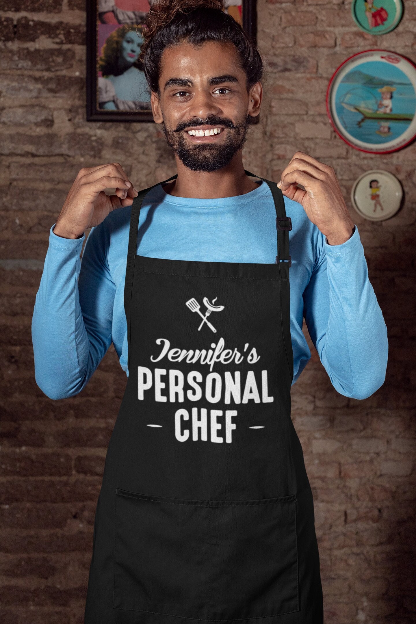Grembiule Cucina Divertenti PERSONALIZZABILE Chef Il Mago Della Cucina Regalo Humor Chef Cuoco Griller Barbecue Pizza Griglia - Foto 3