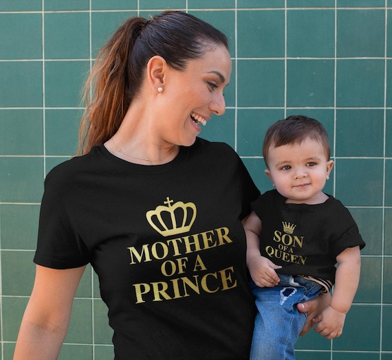 Madre di un principe figlio di una regina T-shirt abbinate madre e figlio regalo per la festa della mamma regalo per la festa della mamma prima maglietta per la festa della mamma