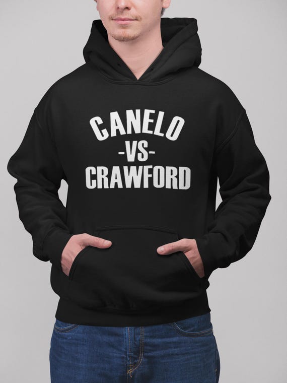 Felpa con cappuccio Canelo vs Crawford Felpa da boxe nera