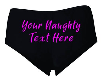 Custom Pantie Personalized With Your Words Custom Printed Booty Shorts Customized Women&#39;s Underwear