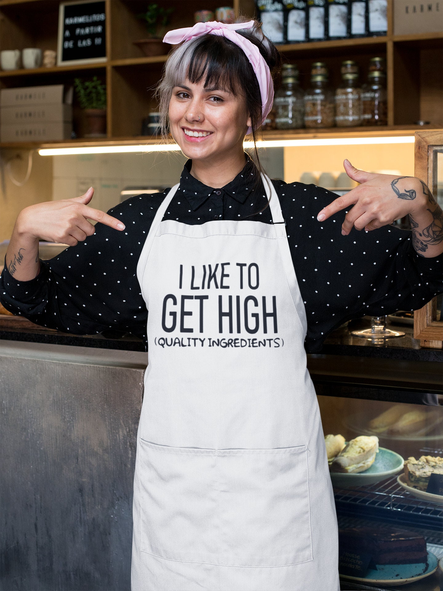 I Like To Get HIGH (Quality Ingredients) Funny Apron – Camblue Brands