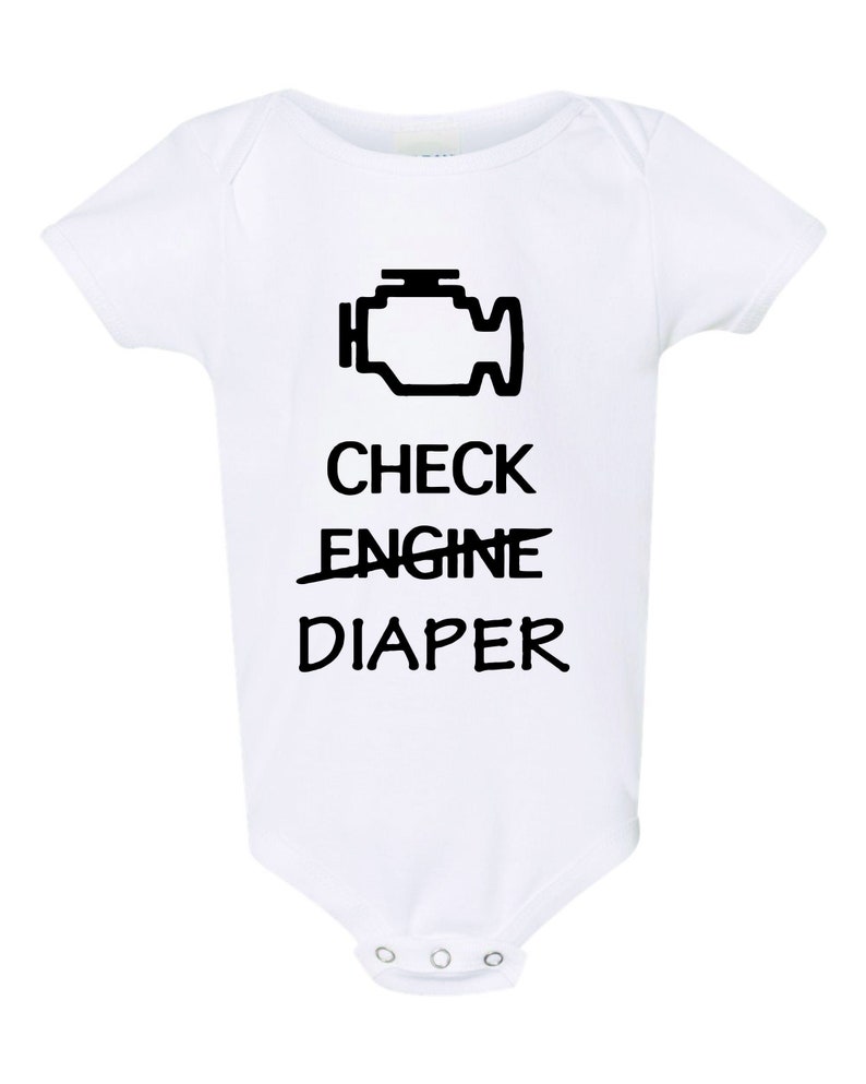 Check Engine Baby Onesie®, Funny Diaper Baby Onesie®, Cute Mechanic ...