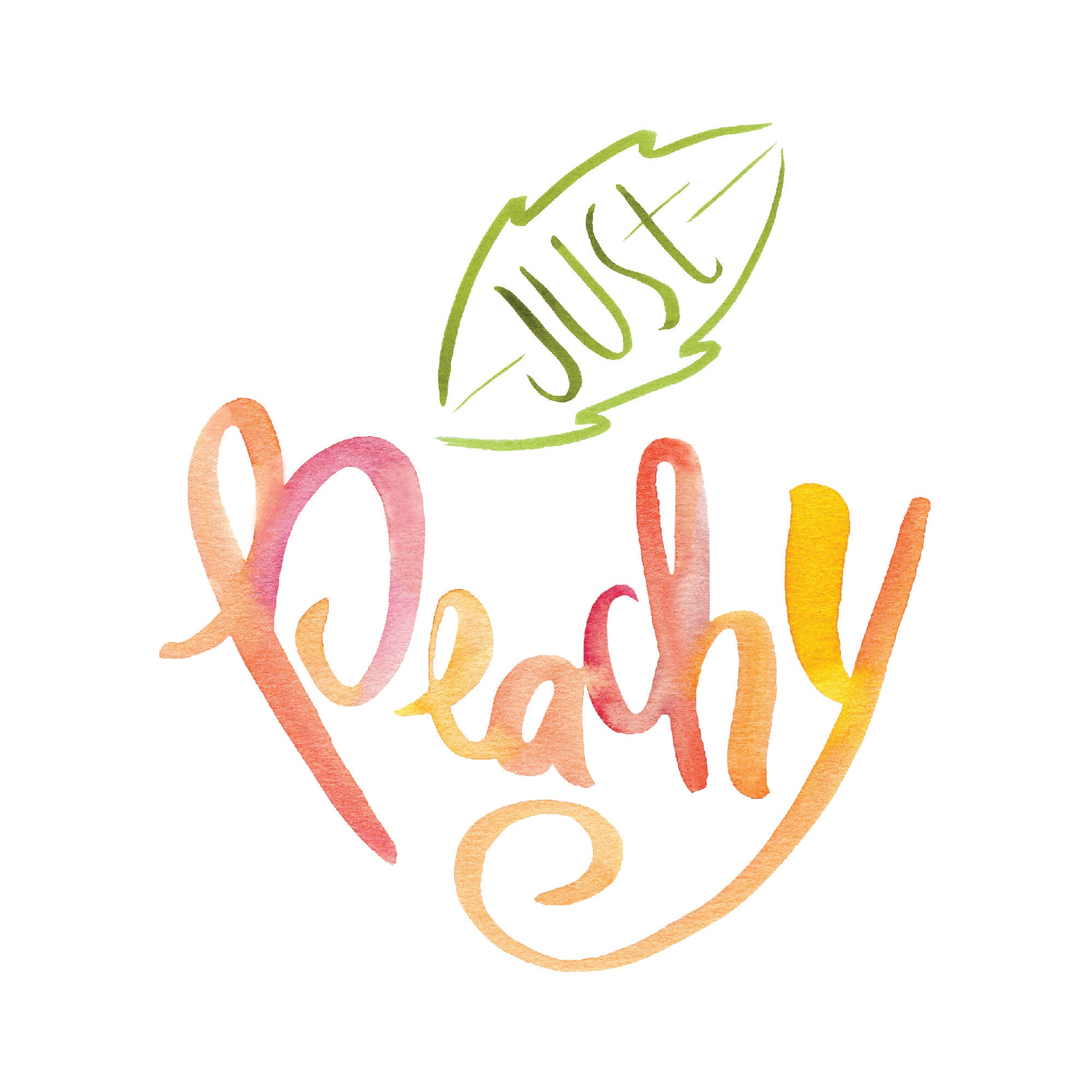 Just Peachy Print Peachy Prints Just Peachy Wall Art Peach Etsy UK