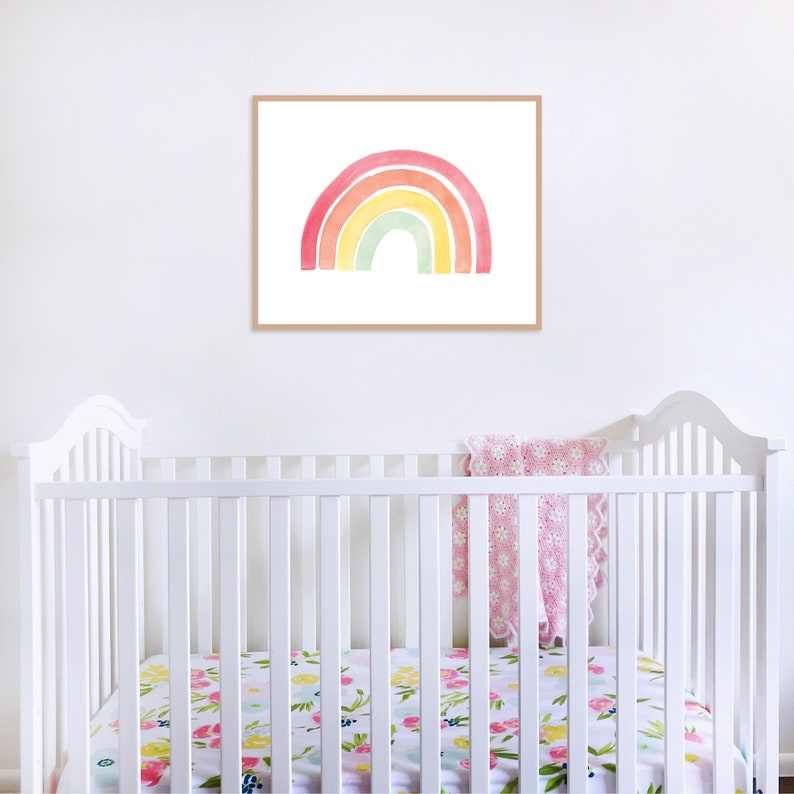 Rainbow Nursery Art Rainbow Wall Art Rainbow Painting - Etsy