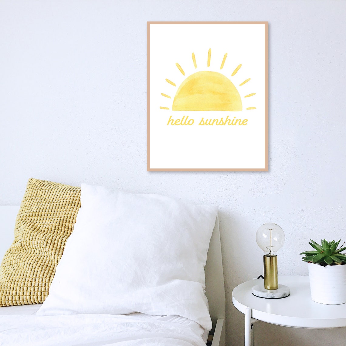 Hello Sunshine Wall Art Sunshine Print Yellow Nursery Print Etsy