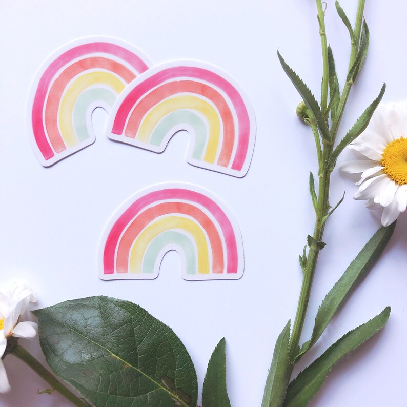 Rainbow Sticker Hydro Flask Stickers Rainbow Car Stickers Etsy España