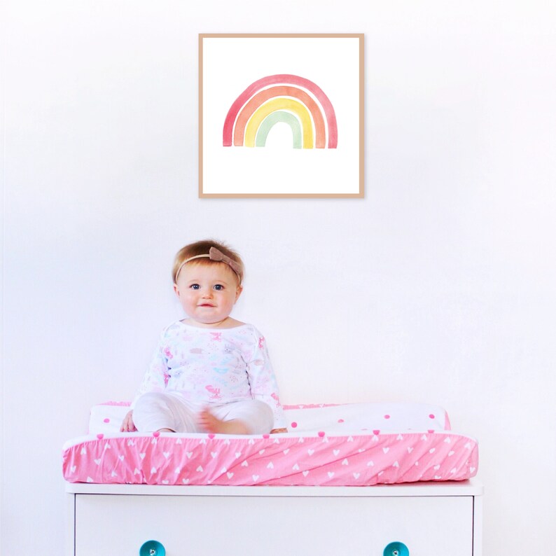 Rainbow Nursery Art Rainbow Wall Art Rainbow Painting Etsy