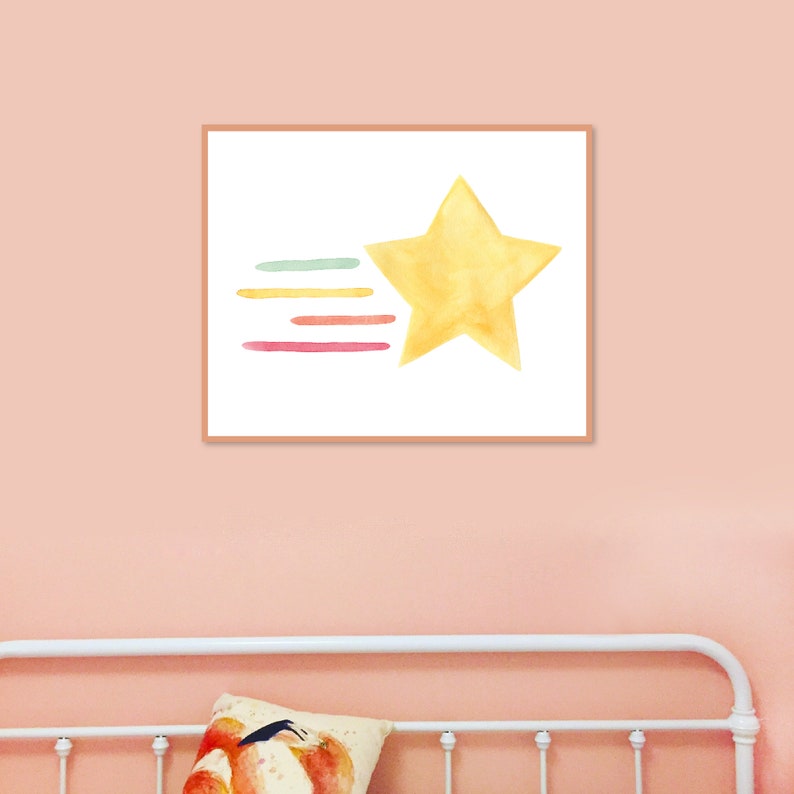Star Nursery Wall Decor Shooting Star Print Star Wall Art Etsy Ireland