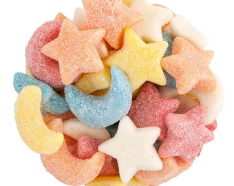 Gummy Glitter Sour Stars & Moons - Gummy Candy, Gift Box, Sweet Treat, Birthday Gift