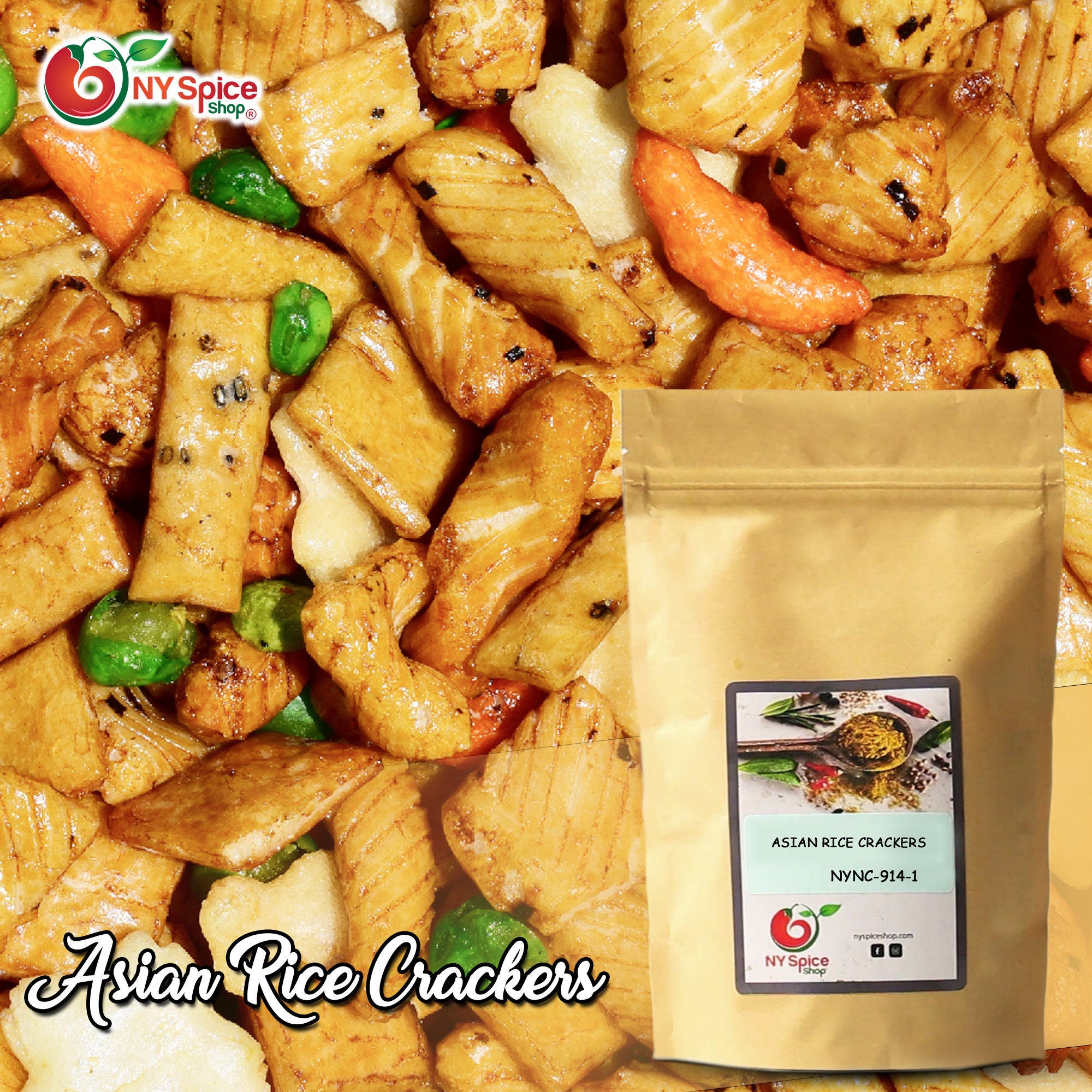 Asian Rice Crackers Asian Rice Cracker Mix Rice Crackers Etsy