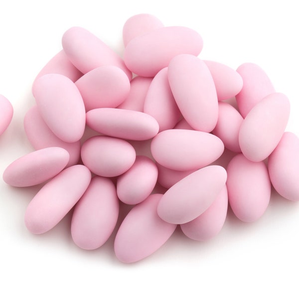 Pink Almonds - Premium Quality Candy Coated Super Fine Large Flat Candy Coated Almonds for Baby Shower, Wedding Favors, and Candy Buffet