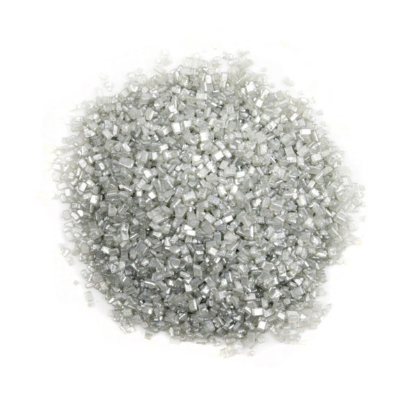 Silver Crystals - Silver Sugar Granules - Sugar Topping, Cake & Desert Topping