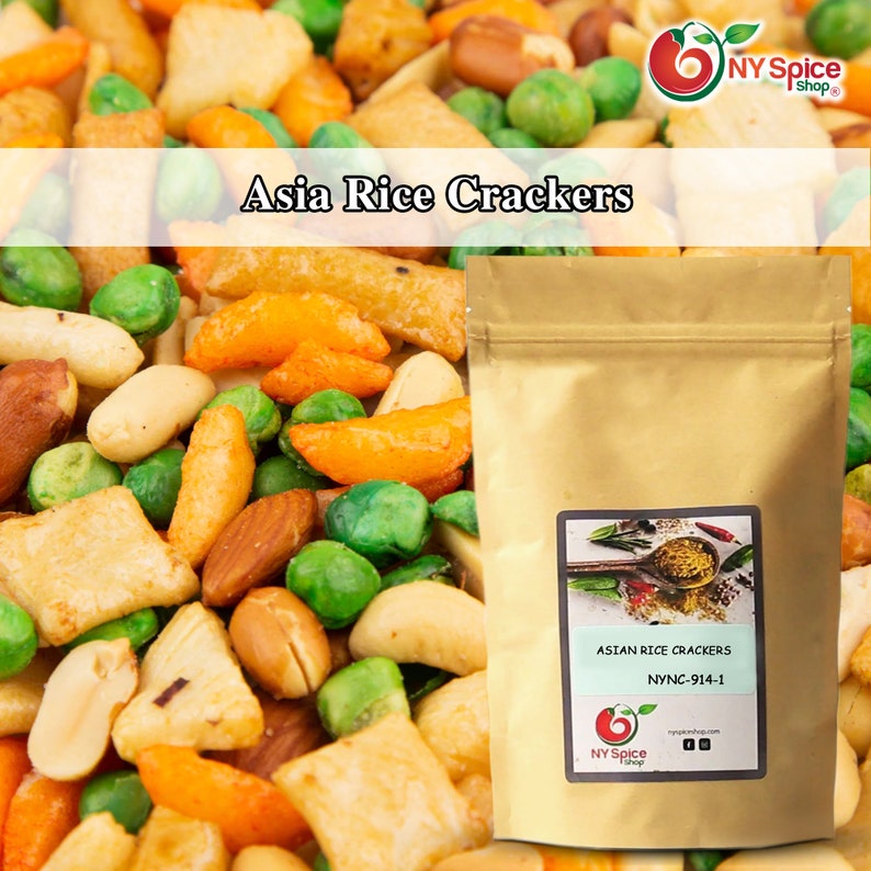 Asian Rice Crackers Asian Rice Cracker Mix Rice Crackers Etsy