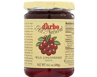 Wild Lingonberries Jam ( Fruit Spread) - 14Oz - Premium Quality Wild Lingonberries