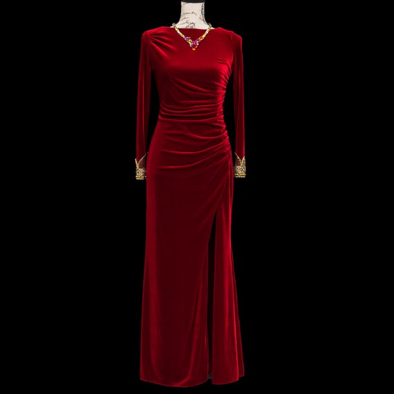 badgley mischka red dress